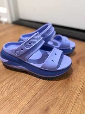 Crocs Chunky Lavender Blue Platform Sandals